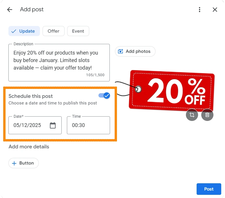 Schedule Google Business Profile Posts